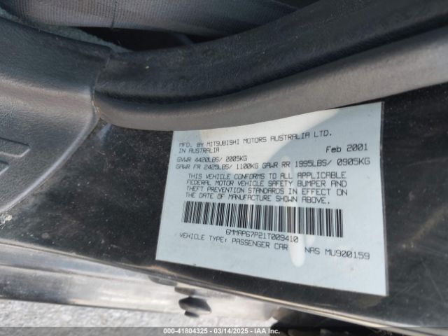 2001 MITSUBISHI DIAMANTE 6MMAP67P21T009410 Photo 8