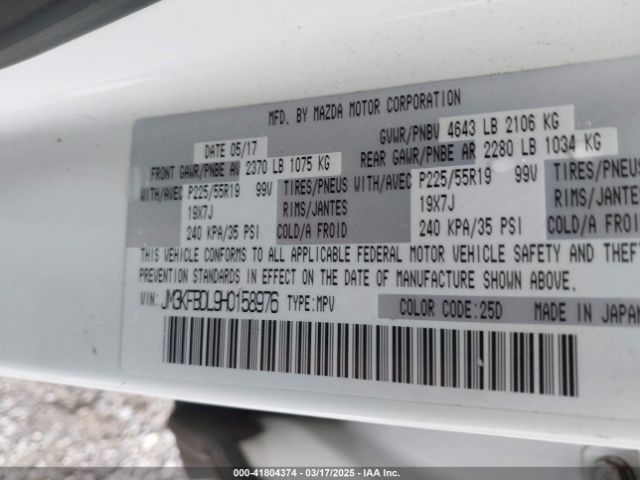 JM3KFBDL9H0158976 Mazda Cx-5 Grand Touring