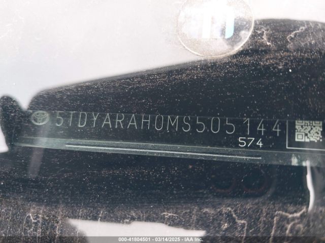 5TDYARAH0MS505144 Toyota Highlander Hybrid Limited