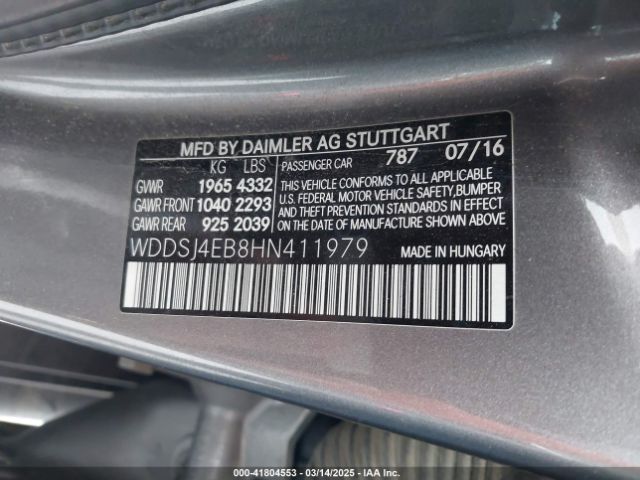 WDDSJ4EB8HN411979 Mercedes-Benz CLA 250