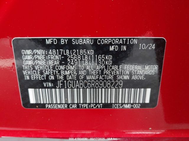 JF1GUABC6R8908229 Subaru Impreza Base 5-door