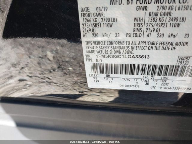 1FM5K8GC1LGA33613 Ford Explorer St
