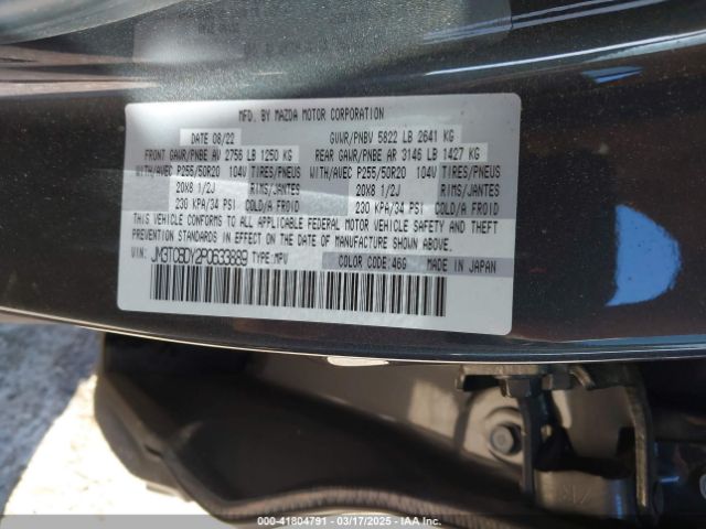 JM3TCBDY2P0633889 Mazda Cx-9 Grand Touring
