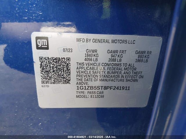 1G1ZB5ST8PF241911 Chevrolet Malibu Fwd Ls