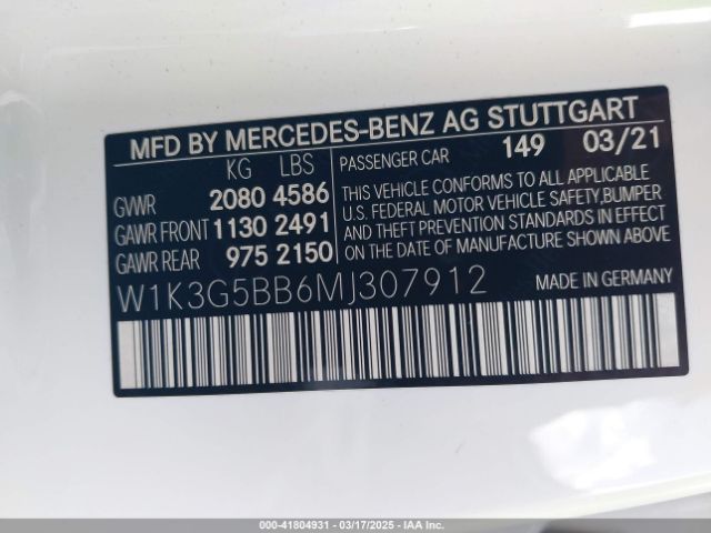 2021 MERCEDES-BENZ AMG A 35 W1K3G5BB6MJ307912 Photo 8