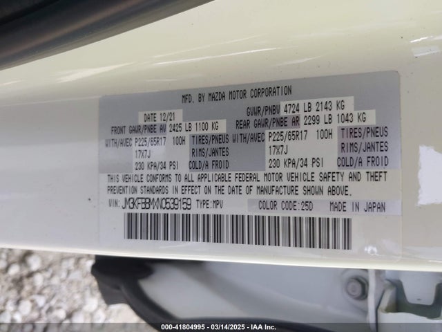 JM3KFBBMXN0539159 Mazda Cx-5 2.5 S Select