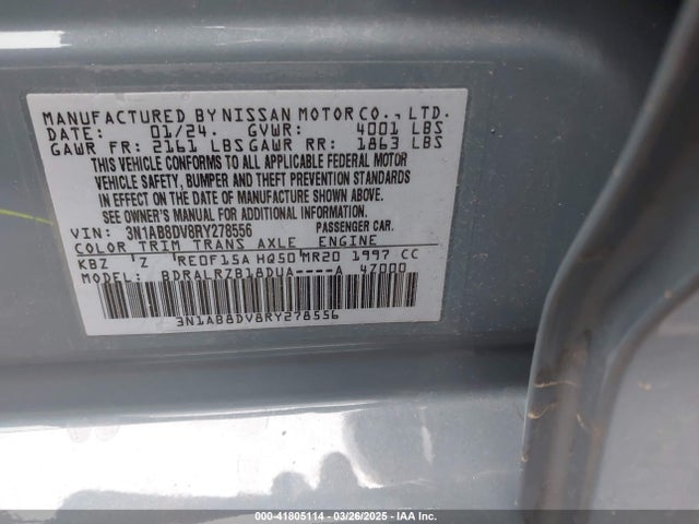 3N1AB8DV8RY278556 Nissan Sentra Sr Xtronic Cvt