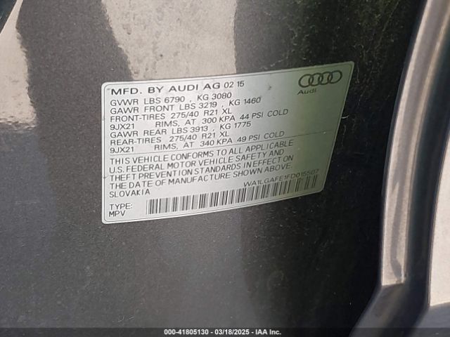 WA1LGAFE1FD015507 Audi Q7 3.0t Premium