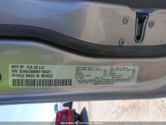 3C4NJCBB9NT192421 Jeep Compass Latitude Fwd