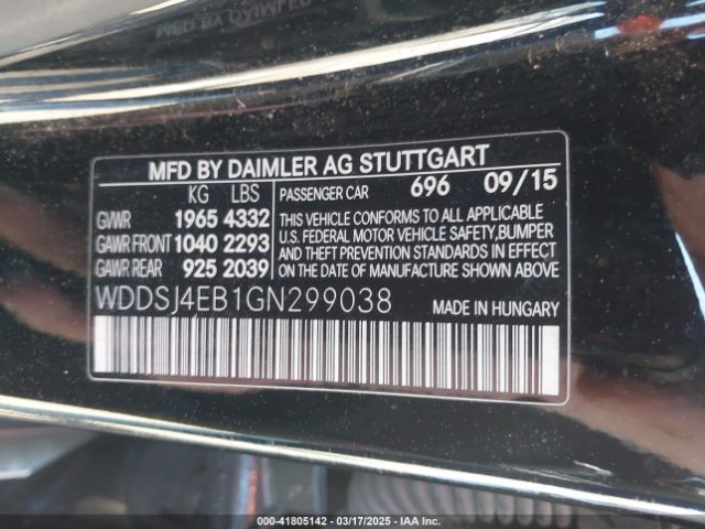 WDDSJ4EB1GN299038 Mercedes-Benz CLA 250