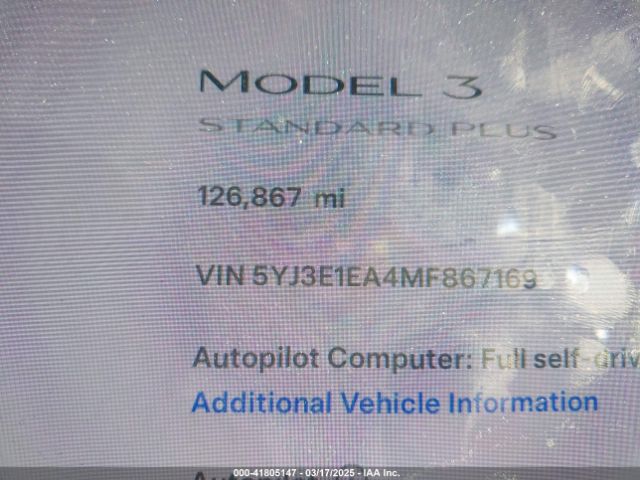 2021 TESLA MODEL 3 5YJ3E1EA4MF867169 Photo 6