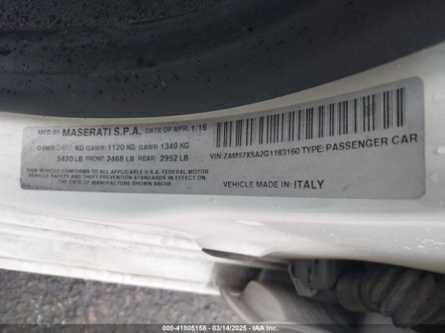 ZAM57XSA2G1183160 Maserati Ghibli