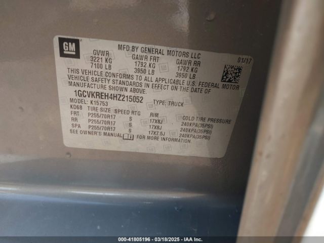 1GCVKREH4HZ215052 Chevrolet Silverado 1500 1lt
