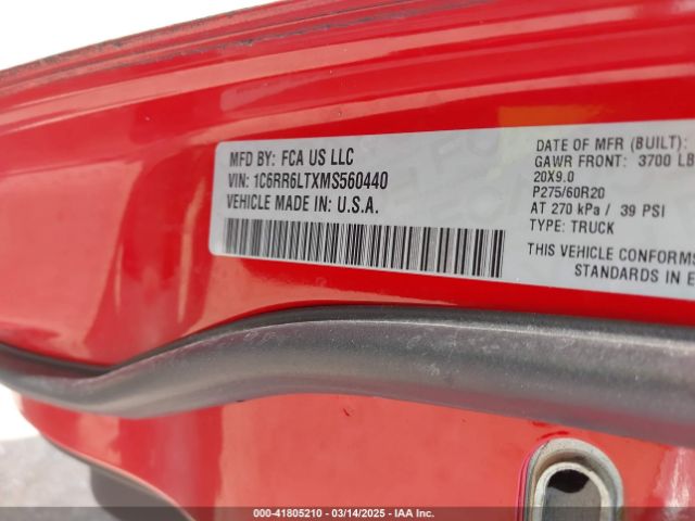 2021 RAM 1500 CLASSIC 1C6RR6LTXMS560440 Photo 8