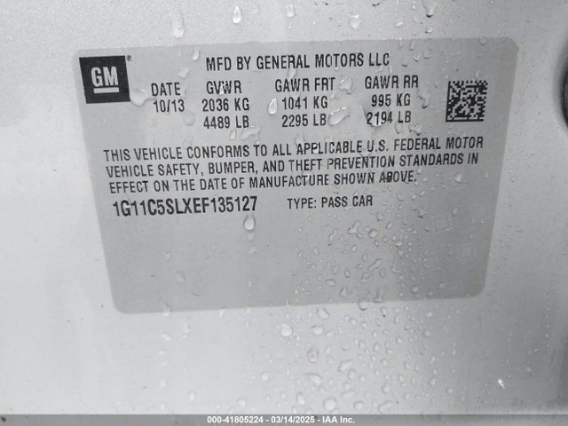 1G11C5SLXEF135127 Chevrolet MALIBU 1LT