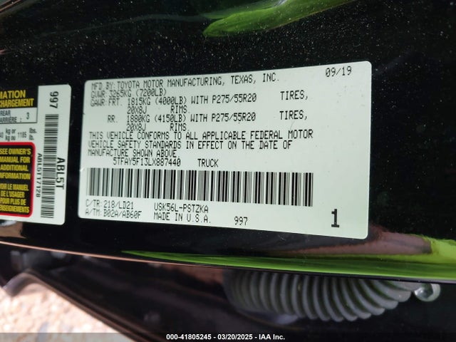 5TFAY5F13LX887440 Toyota Tundra Crewmax 1794/crewmax Platinum