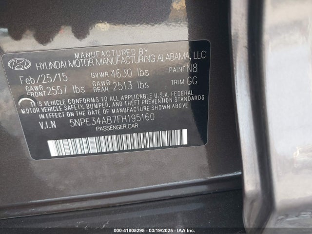 5NPE34AB7FH195160 Hyundai Sonata Limited 2.0t