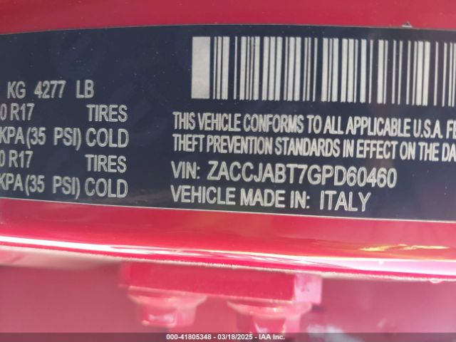 ZACCJABT7GPD60460 Jeep Renegade Latitude