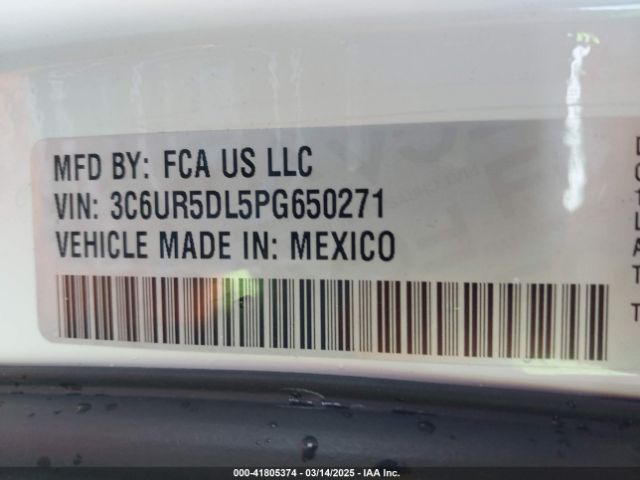 3C6UR5DL5PG650271 RAM 2500 Big Horn  4x4 6'4 Box
