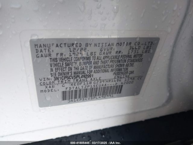 3N1CP5CV5PL492991 Nissan Kicks Sv Xtronic Cvt