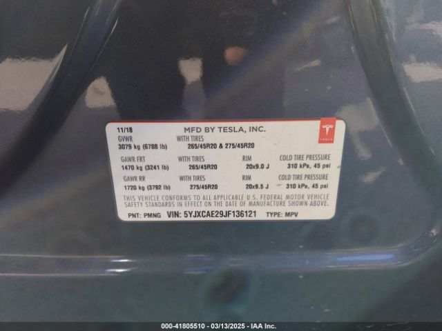 2018 TESLA MODEL X 5YJXCAE29JF136121 Photo 8