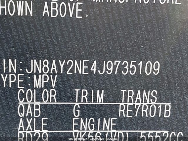 JN8AY2NE4J9735109 Nissan Armada Platinum