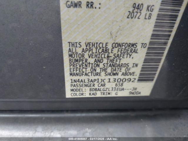 1N4AL3AP1JC130092 Nissan Altima 2.5 S