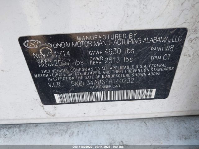 5NPE34AB6FH140232 Hyundai Sonata Limited 2.0t