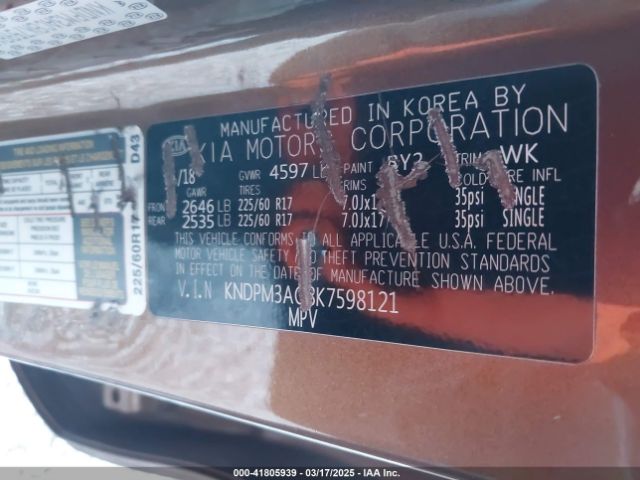 KNDPM3AC8K7598121 KIA Sportage Lx