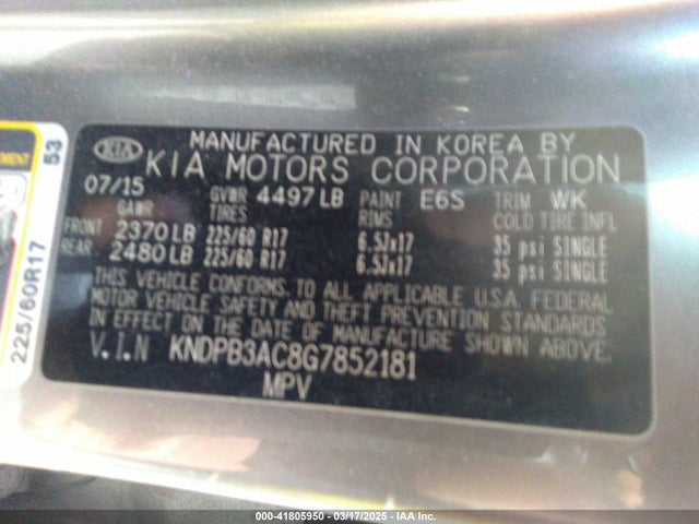 KIA Sportage Lx 2016 KNDPB3AC8G7852181 Image 9