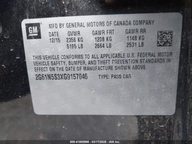 2016 CADILLAC XTS 2G61N5S3XG9157046 Photo 8