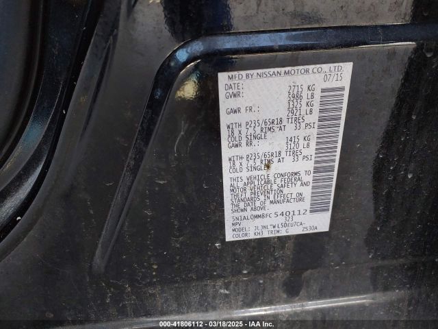 5N1AL0MM8FC540112 Infiniti QX60