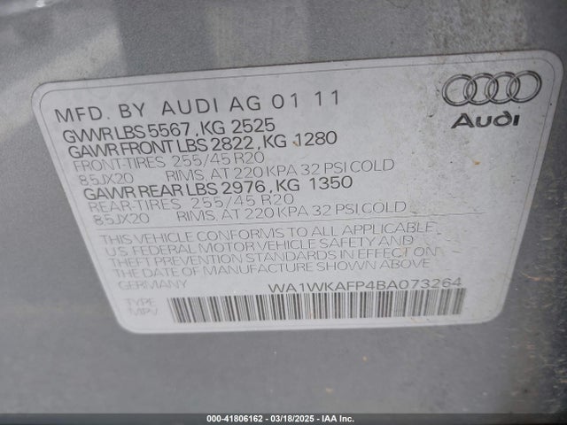 2011 AUDI Q5 WA1WKAFP4BA073264 Photo 8