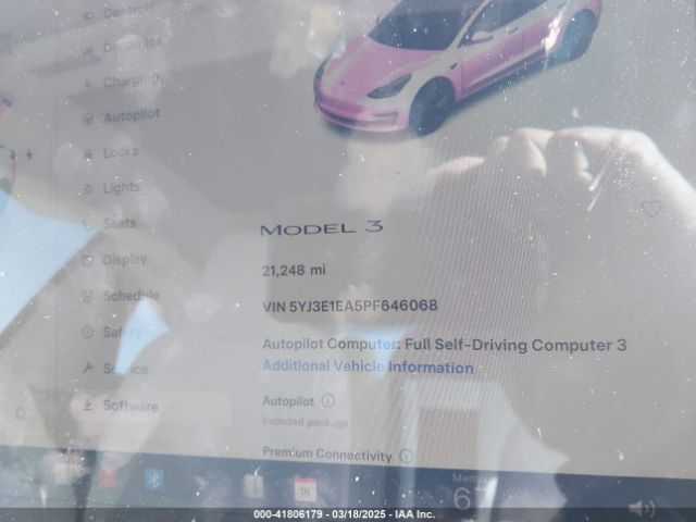 5YJ3E1EA5PF646068 Tesla Model 3 Rear-wheel Drive