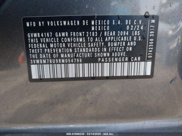 3VWBM7BU9RM054796 Volkswagen Jetta 1.5t Sport