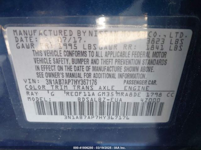 3N1AB7AP7HY367176 Nissan SENTRA S