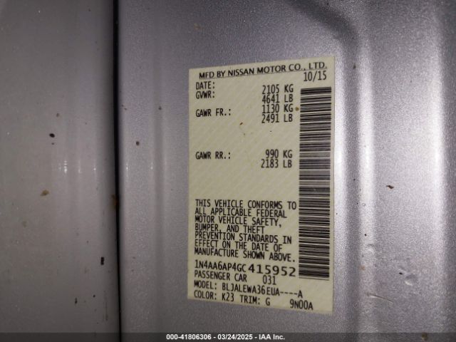 1N4AA6AP4GC415952 Nissan Maxima 3.5 Sl