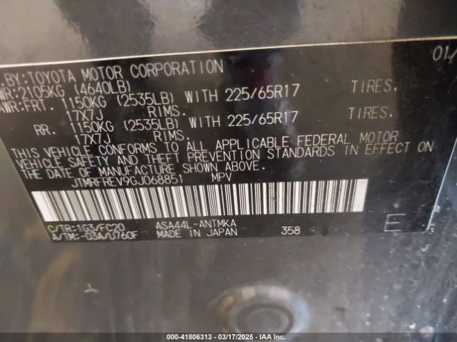 JTMRFREV9GJ068851 Toyota Rav4 Xle