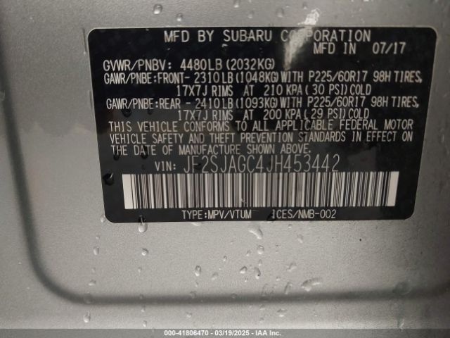 JF2SJAGC4JH453442 Subaru Forester 2.5i Premium