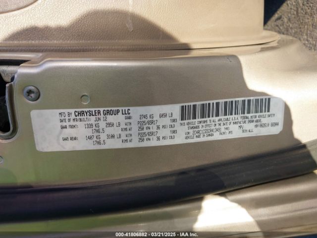 2012 CHRYSLER TOWN & COUNTRY 2C4RC1CG5CR413491 Photo 8