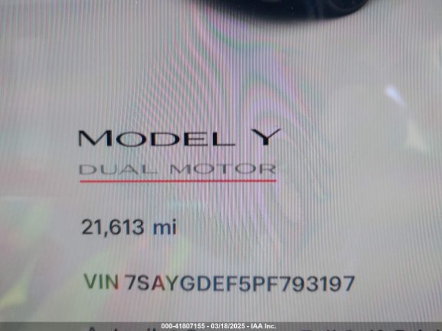 7SAYGDEF5PF793197 Tesla Model Y Performance Dual Motor All-wheel Drive