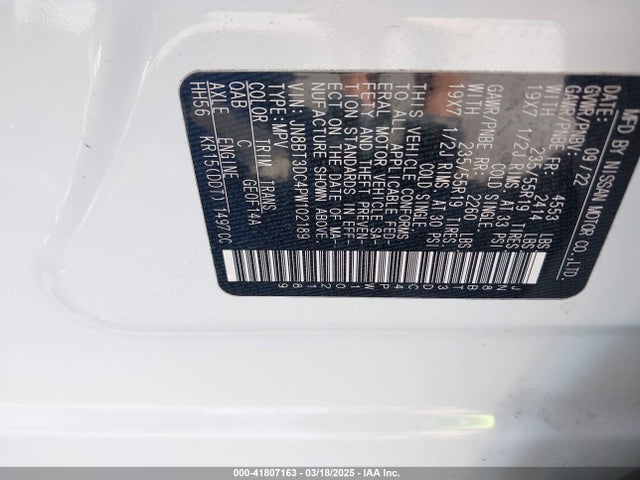 JN8BT3DC4PW102189 Nissan Rogue Platinum Fwd