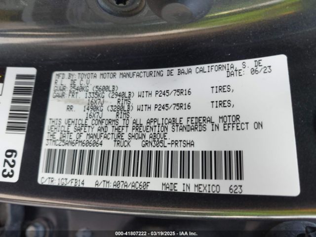 3TMCZ5AN6PM606064 Toyota Tacoma Sr V6
