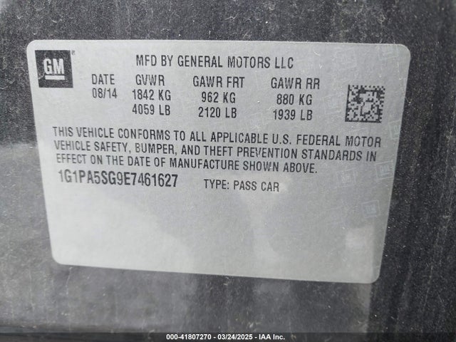 1G1PA5SG9E7461627 Chevrolet Cruze Ls Auto