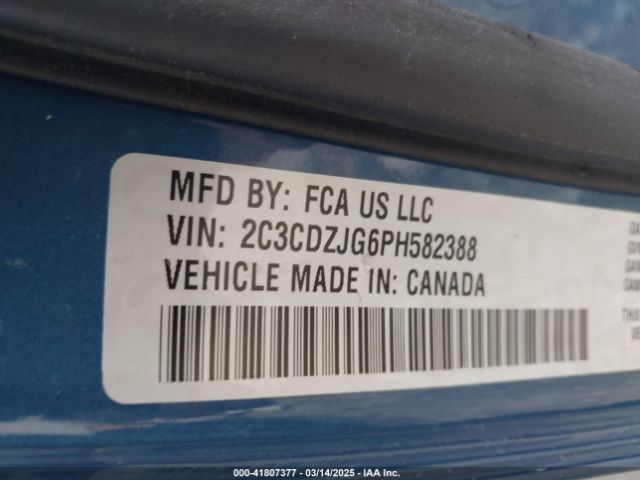 2C3CDZJG6PH582388 Dodge Challenger Gt