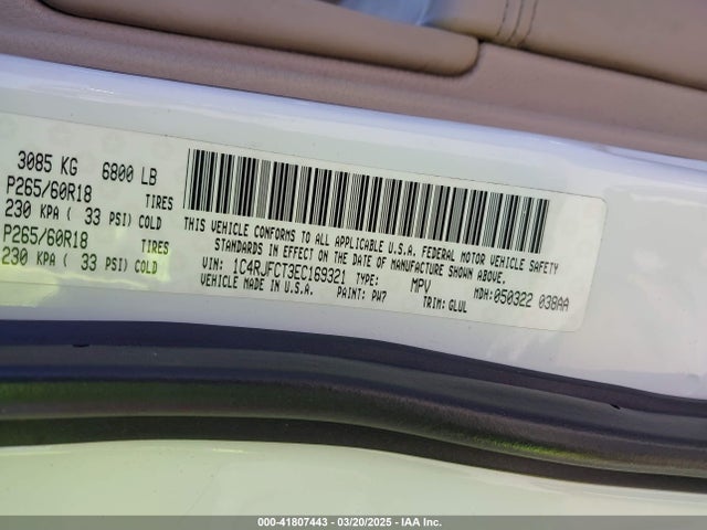 Jeep 2014 2014 1C4RJFCT3EC169321 Image 9