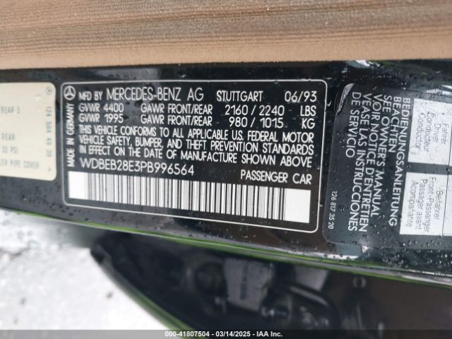 1993 MERCEDES-BENZ 300 WDBEB28E3PB996564 Photo 8