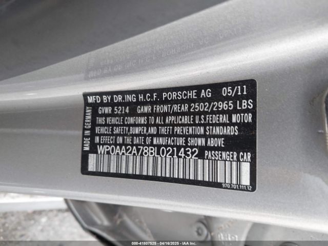 2011 PORSCHE PANAMERA WP0AA2A78BL021432 Photo 8