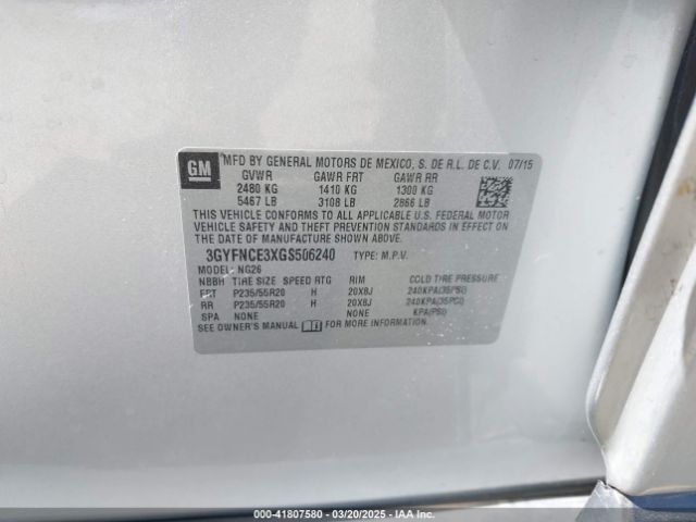 3GYFNCE3XGS506240 Cadillac Srx Performance Collection