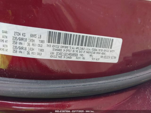 2C4RC1GG1HR509569 Chrysler Pacifica Limited